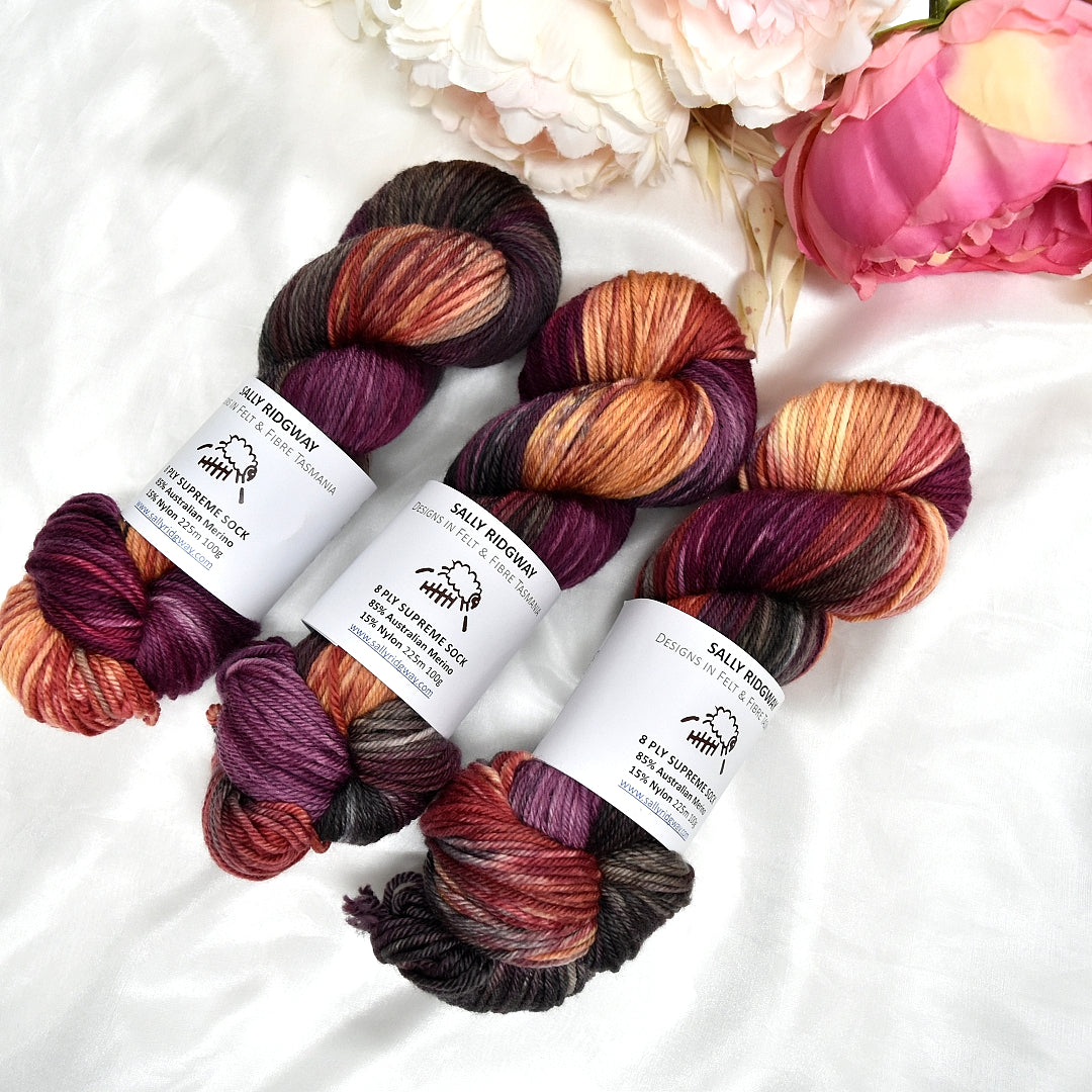 8 Ply Supreme Sock in Moroccan Magic| 8 Ply Supreme Sock | Sally Ridgway | Shop Wool, Felt and Fibre Online