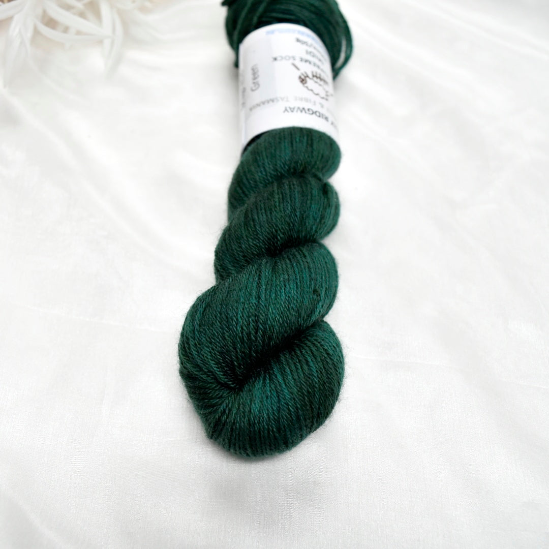 Magnetic Green 50g 4 Ply Supreme Sock Midi Half Skein| 4 Ply Midi Skeins | Sally Ridgway | Shop Wool, Felt and Fibre Online