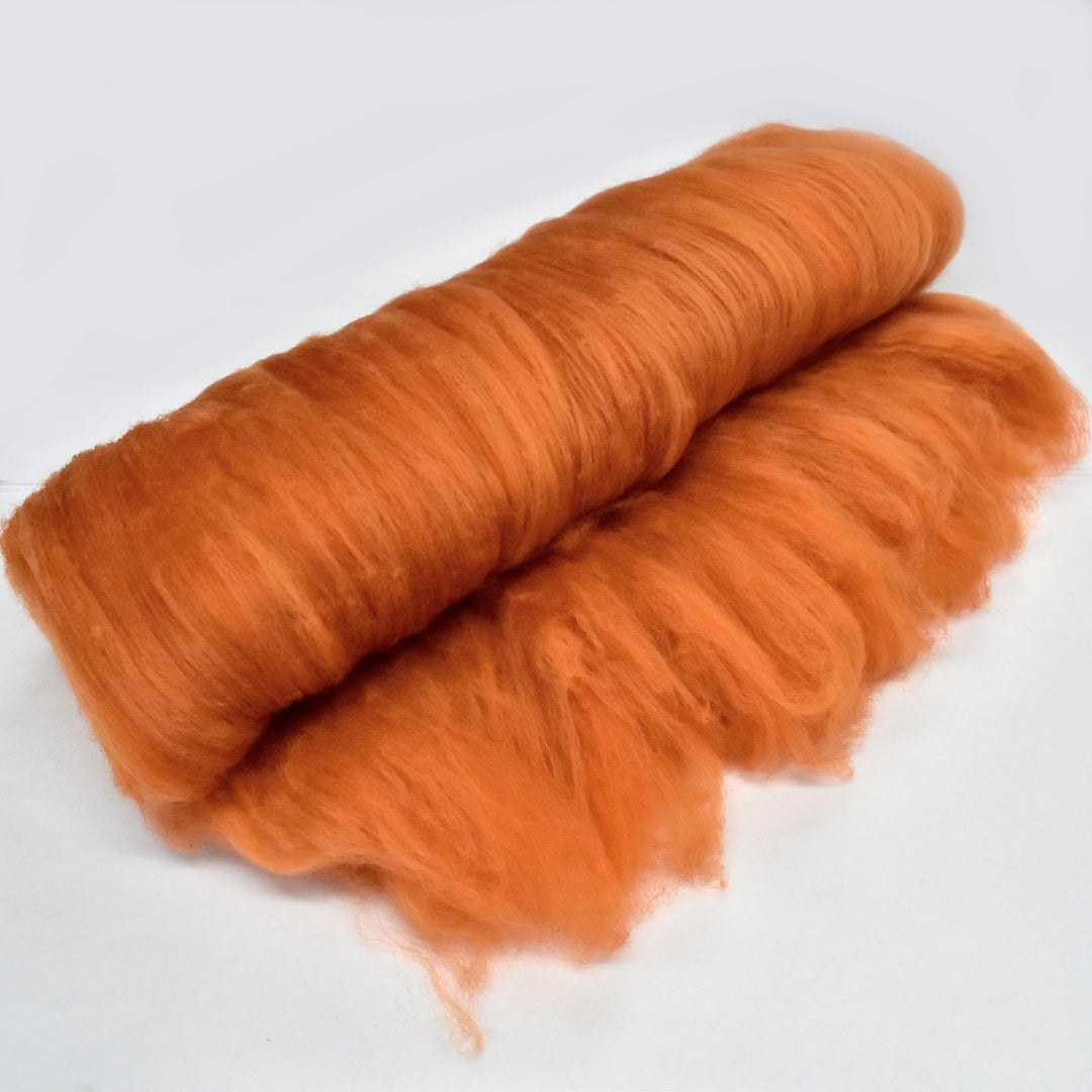Tasmanian Merino Wool Carded Batts Hand Dyed Burnt Copper| Merino Wool Batts | Sally Ridgway | Shop Wool, Felt and Fibre Online