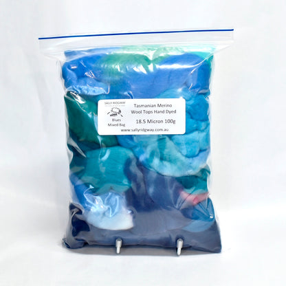 Tasmanian Merino Wool Combed Top Hand Dyed Mixed Bags| Merino Wool Tops | Sally Ridgway | Shop Wool, Felt and Fibre Online