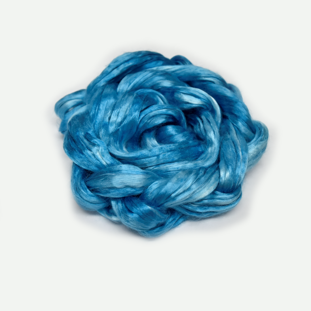 Mulberry Silk Roving Hand Dyed Aquarium