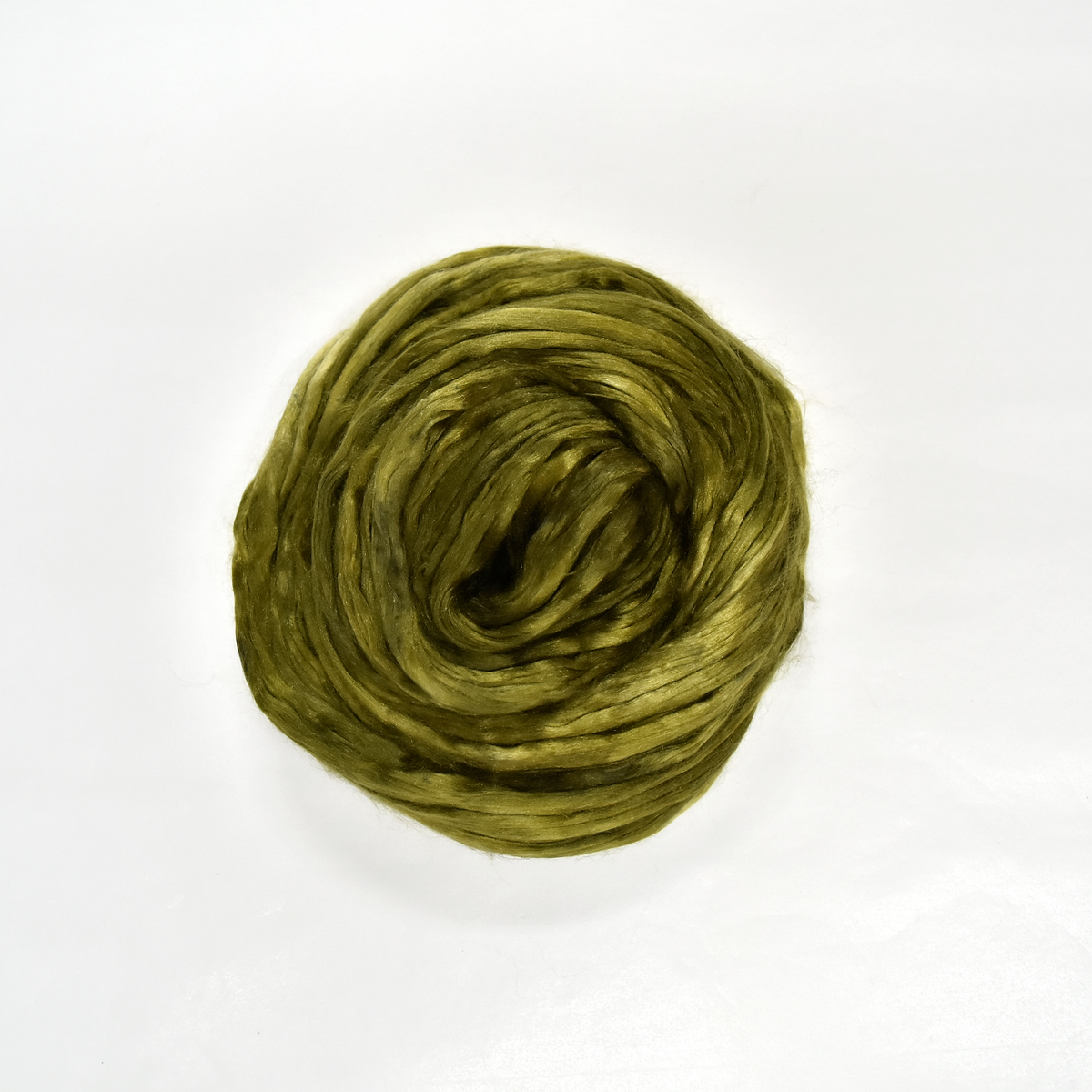 Mulberry Silk Roving Hand Dyed in Lichen Leaves| Silk Roving/Sliver | Sally Ridgway | Shop Wool, Felt and Fibre Online