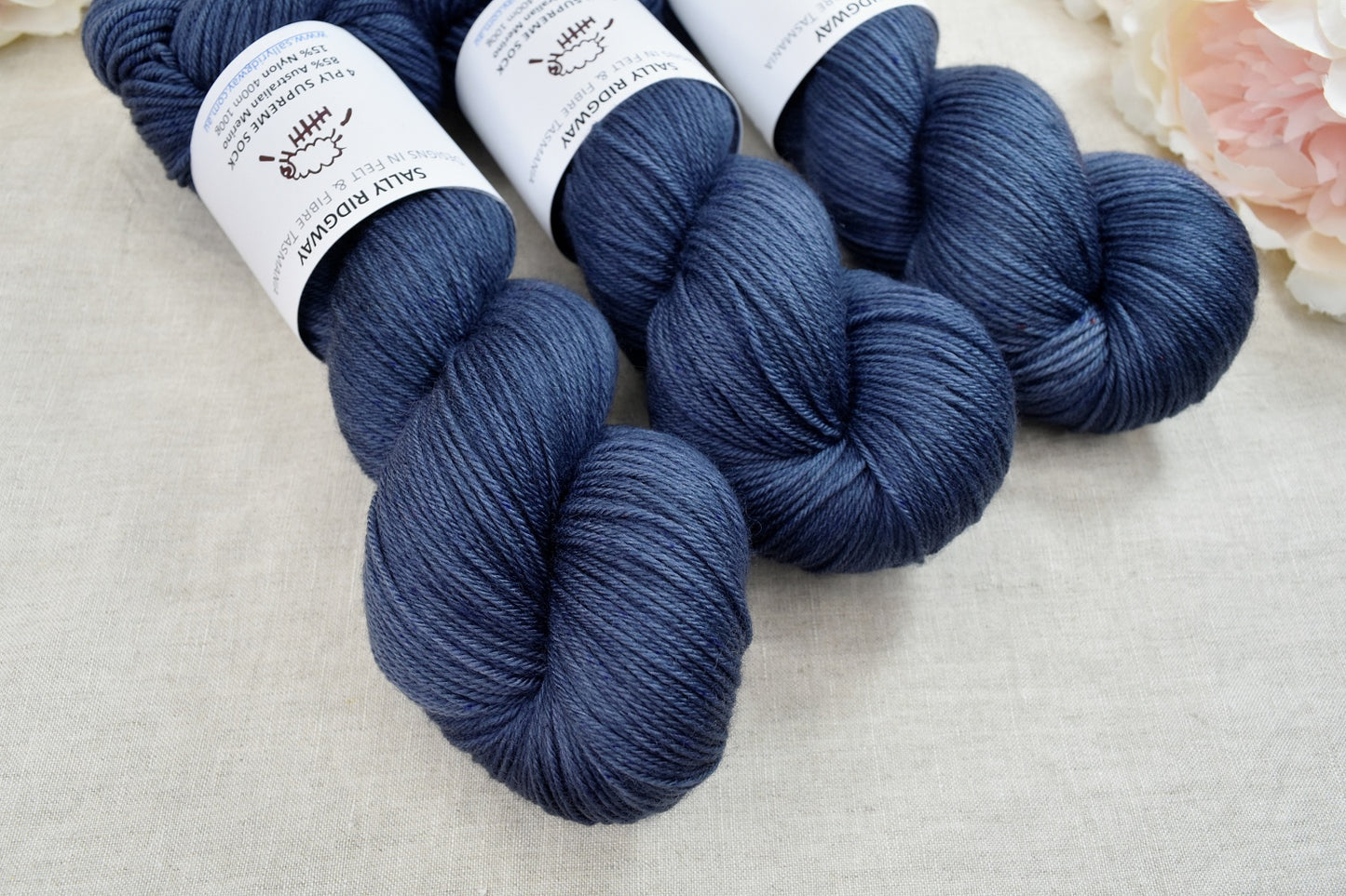 4 ply Supreme Sock Yarn Hand Dyed Dark Denim 13173| Sock Yarn | Sally Ridgway | Shop Wool, Felt and Fibre Online