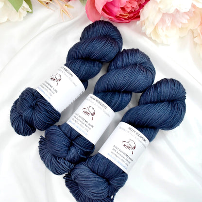 4 ply Supreme Sock Yarn Hand Dyed Dark Denim 13173| Sock Yarn | Sally Ridgway | Shop Wool, Felt and Fibre Online