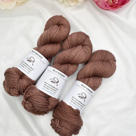 8 Ply Supreme Sock in Burnt Brick| 8 Ply Supreme Sock | Sally Ridgway | Shop Wool, Felt and Fibre Online