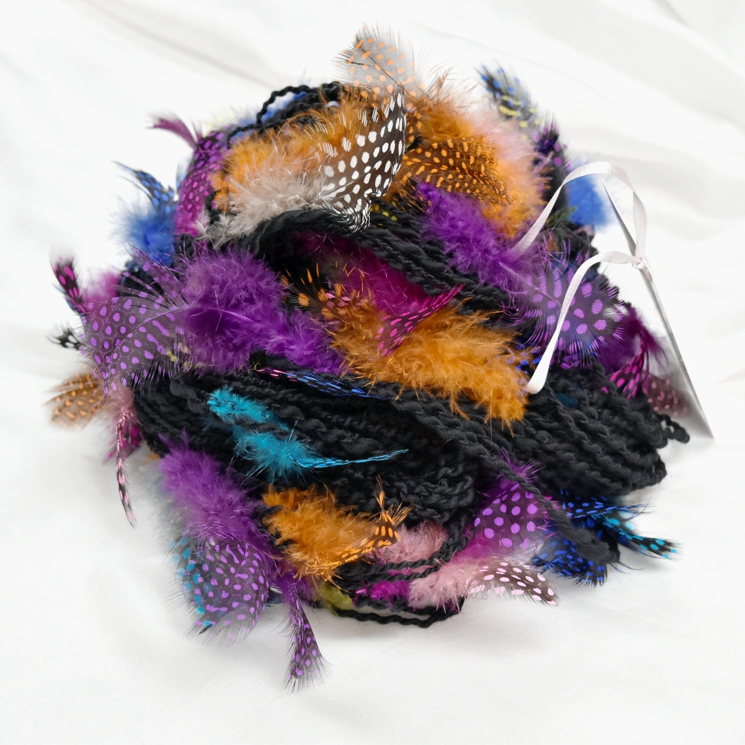 Hand Spun Feathered Art Yarn| Hand Spun Yarn | Sally Ridgway | Shop Wool, Felt and Fibre Online