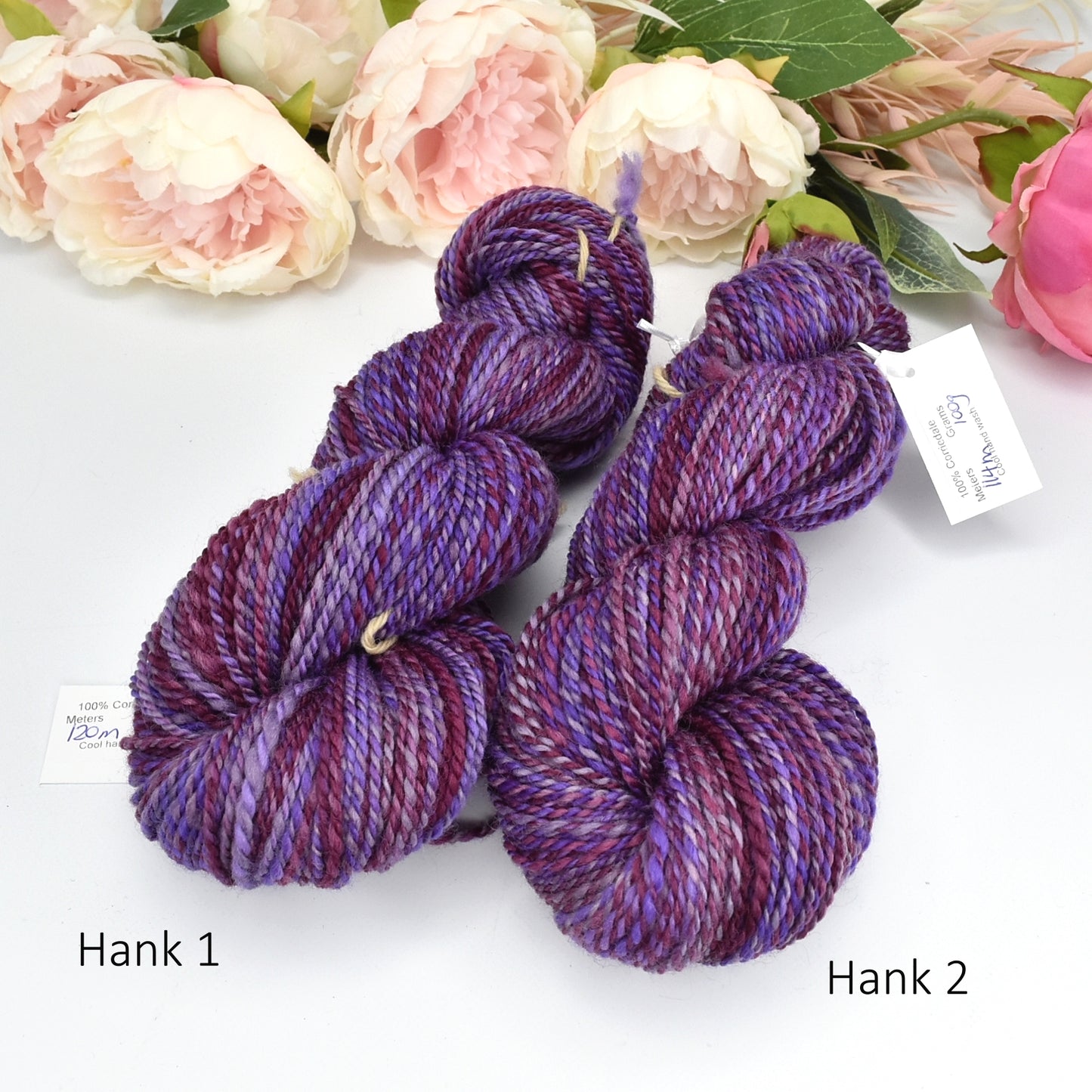 Hand Spun Australian Corriedale Yarn Hand Dyed Eggplant| Hand Spun Yarn | Sally Ridgway | Shop Wool, Felt and Fibre Online