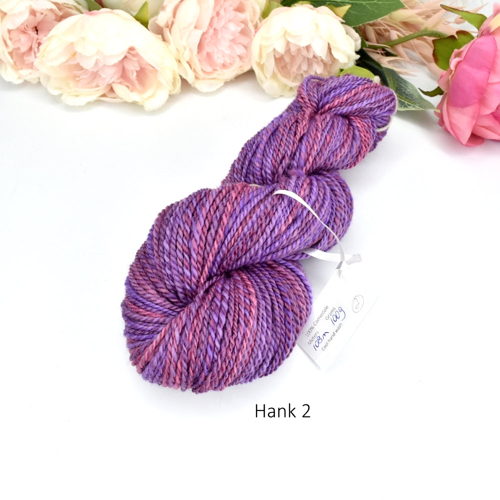 Hand Spun Australian Corriedale Yarn Hand Dyed Lavender Rose| Hand Spun Yarn | Sally Ridgway | Shop Wool, Felt and Fibre Online