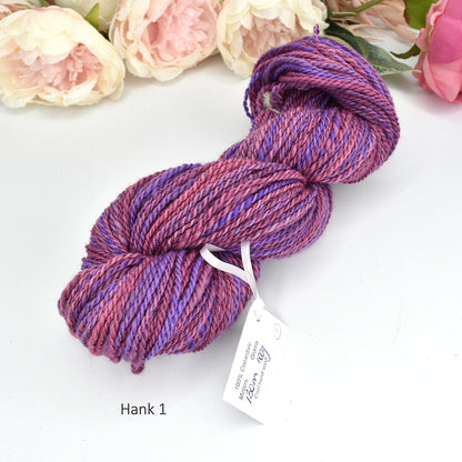 Hand Spun Australian Corriedale Yarn Hand Dyed Lavender Rose| Hand Spun Yarn | Sally Ridgway | Shop Wool, Felt and Fibre Online