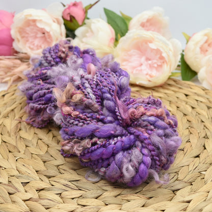 Hand Spun Chunky Art Yarn Knitting Weaving Yarns in Floral Garden| Hand Spun Yarn | Sally Ridgway | Shop Wool, Felt and Fibre Online