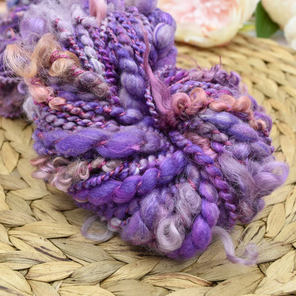 Hand Spun Chunky Art Yarn Knitting Weaving Yarns in Floral Garden| Hand Spun Yarn | Sally Ridgway | Shop Wool, Felt and Fibre Online