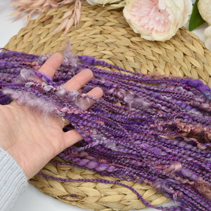 Hand Spun Chunky Art Yarn Knitting Weaving Yarns in Floral Garden| Hand Spun Yarn | Sally Ridgway | Shop Wool, Felt and Fibre Online