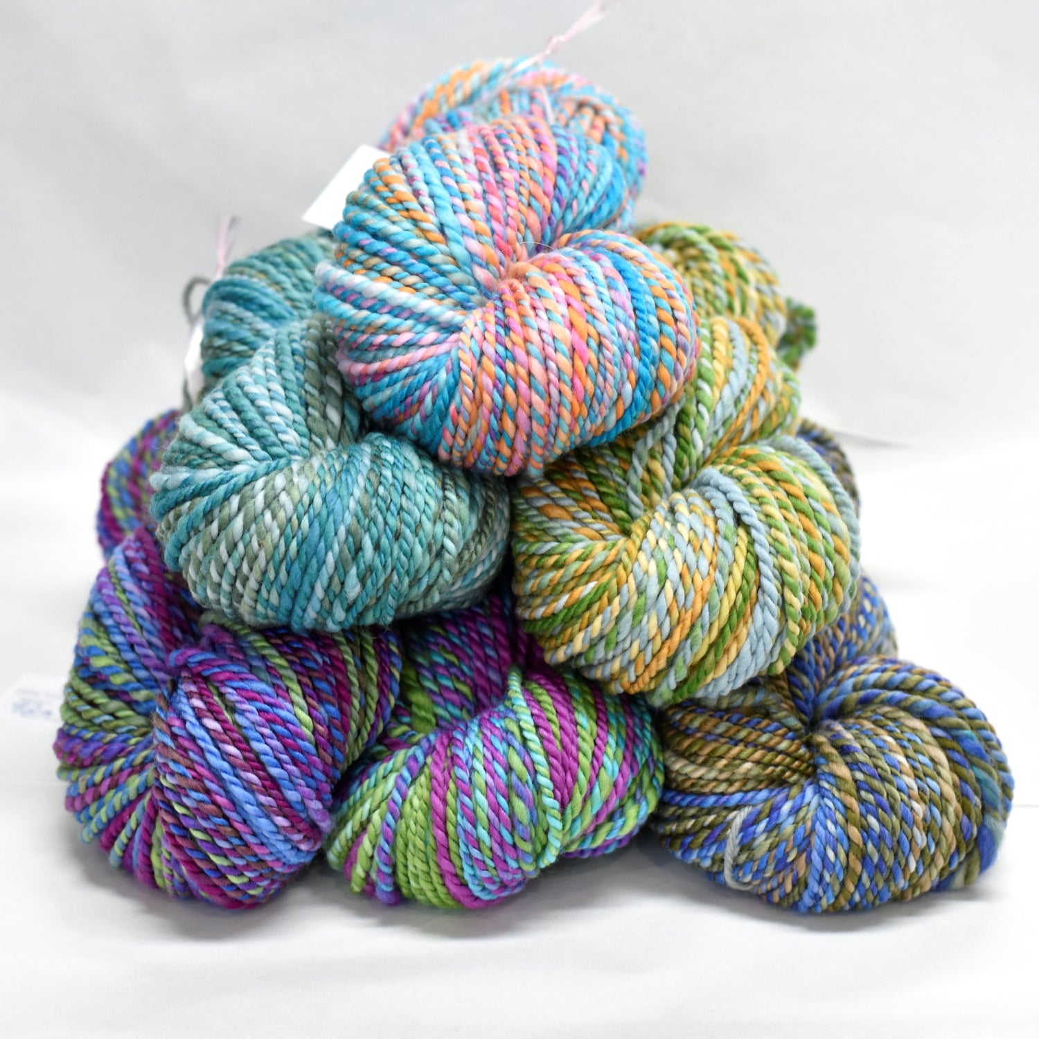 Hand Spun Tasmanian Merino Wool Chunky Yarn - Mixed Colours| Hand Spun Yarn | Sally Ridgway | Shop Wool, Felt and Fibre Online