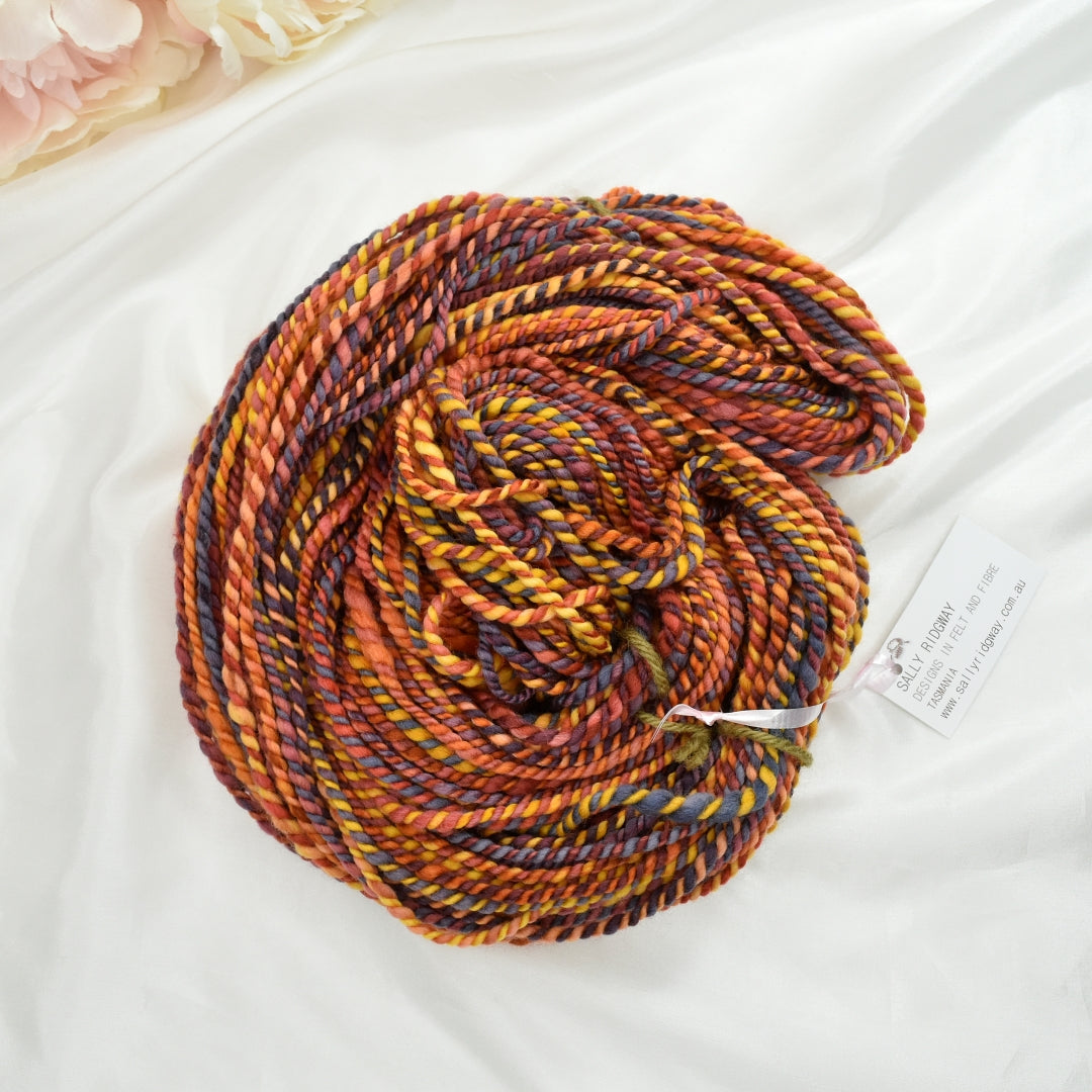 Hand Spun Tasmanian Merino Wool Chunky Yarn Copper Canyon| Hand Spun Yarn | Sally Ridgway | Shop Wool, Felt and Fibre Online