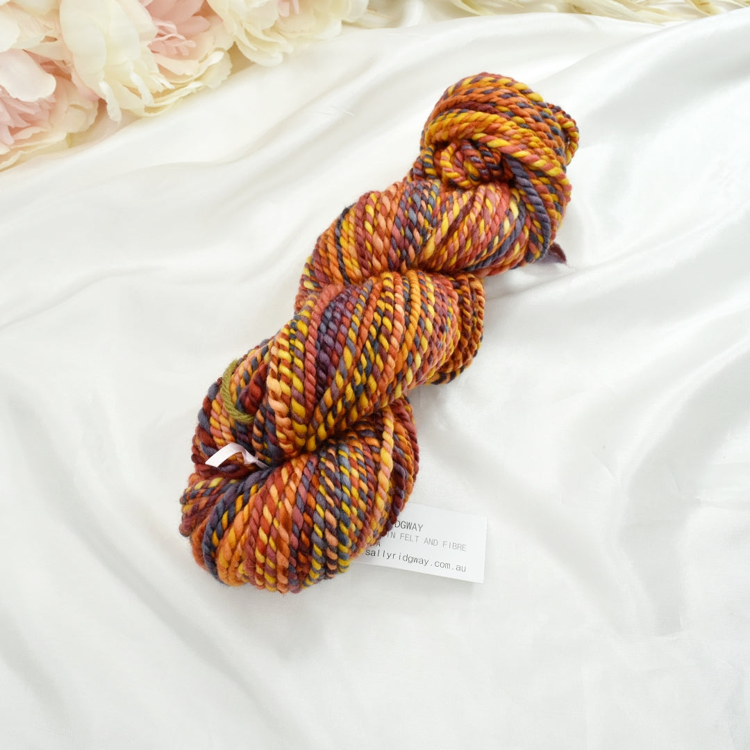 Hand Spun Tasmanian Merino Wool Chunky Yarn Copper Canyon| Hand Spun Yarn | Sally Ridgway | Shop Wool, Felt and Fibre Online