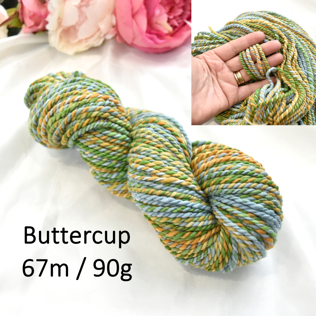 Hand Spun Tasmanian Merino Wool Chunky Yarn - Mixed Colours| Hand Spun Yarn | Sally Ridgway | Shop Wool, Felt and Fibre Online