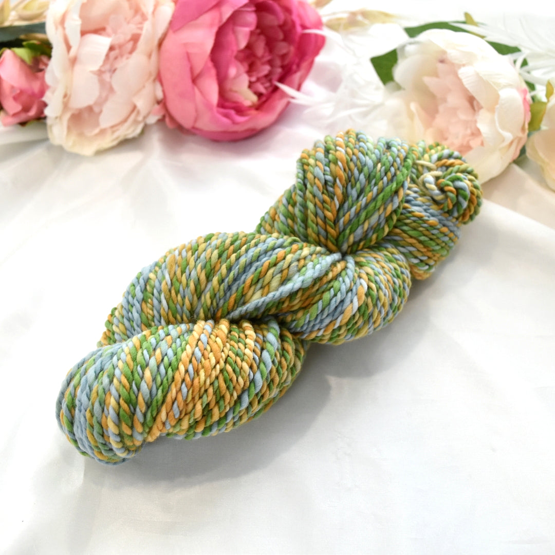 Hand Spun Tasmanian Merino Wool Chunky Yarn in Buttercup| Hand Spun Yarn | Sally Ridgway | Shop Wool, Felt and Fibre Online