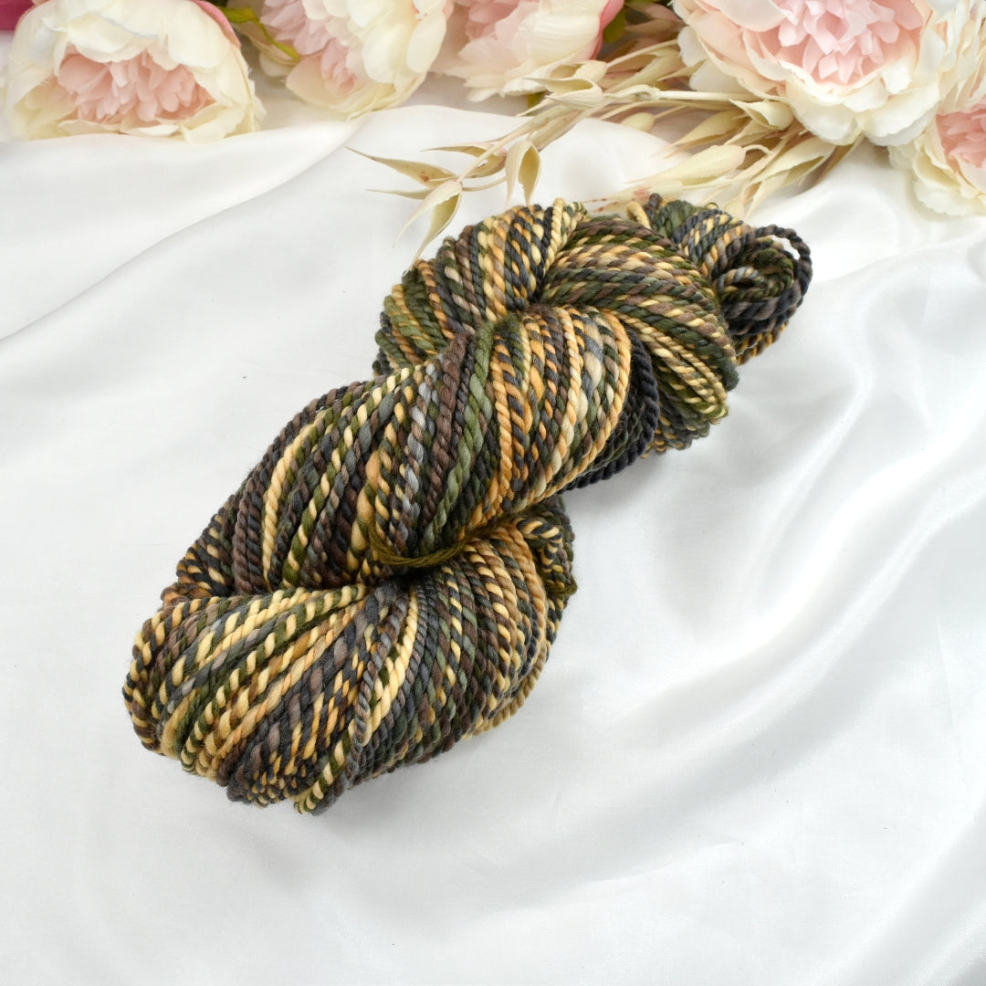 Hand Spun Tasmanian Merino Wool Chunky Yarn in Garden Path-Hand Spun Yarn-1-100 mt / 115 g-Sally Ridgway Designs in Felt &amp; Fibre