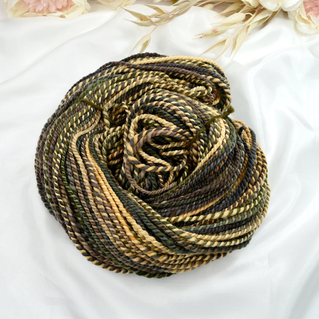 Hand Spun Tasmanian Merino Wool Chunky Yarn in Garden Path-Hand Spun Yarn-3-100 mt / 115 g-Sally Ridgway Designs in Felt &amp; Fibre
