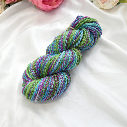 Hand Spun Tasmanian Merino Wool Chunky Yarn in Rainbow| Hand Spun Yarn | Sally Ridgway | Shop Wool, Felt and Fibre Online