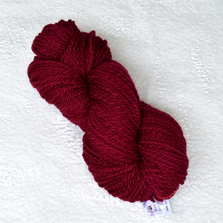 Hand Spun Tasmanian Merino Wool Chunky Yarn Light Ruby| Hand Spun Yarn | Sally Ridgway | Shop Wool, Felt and Fibre Online