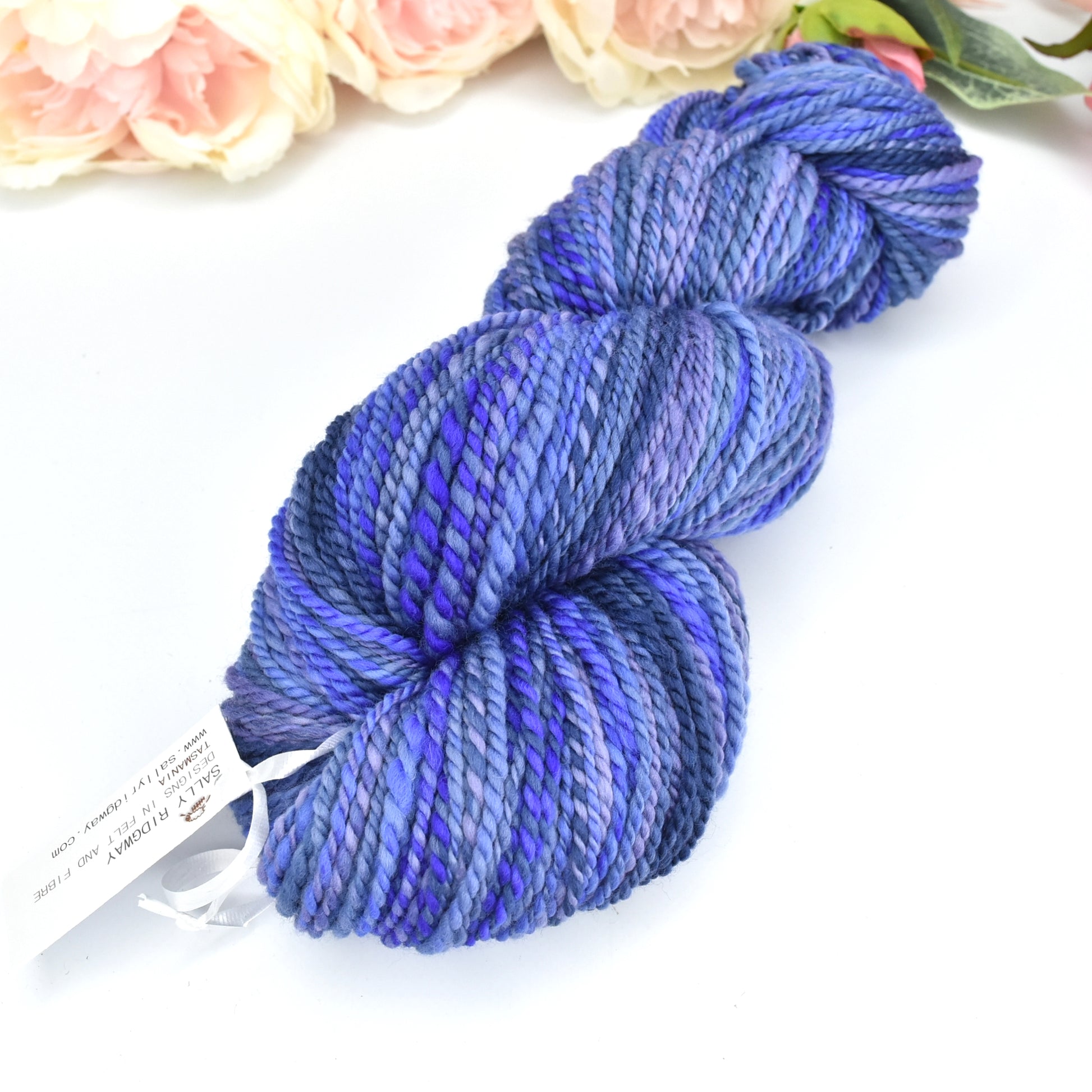 Hand Spun Tasmanian Merino Wool Chunky Yarn Purple Slate| Hand Spun Yarn | Sally Ridgway | Shop Wool, Felt and Fibre Online