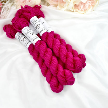 8 Ply Supreme Sock Mini Skein in Hot Pink-8 Ply Mini Skeins-1-Sally Ridgway Designs in Felt &amp; Fibre