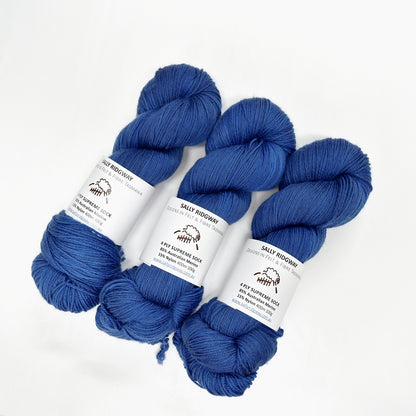 4 ply Supreme Sock Yarn Hand Dyed Indigo| Sock Yarn | Sally Ridgway | Shop Wool, Felt and Fibre Online