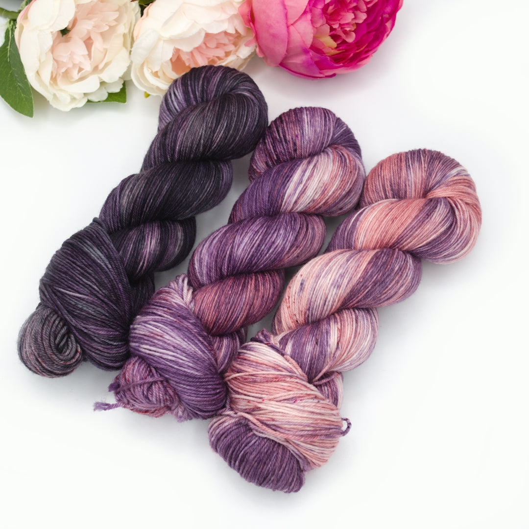 Lavender Storm 3 Skein Fade Set| Sock Yarn | Sally Ridgway | Shop Wool, Felt and Fibre Online