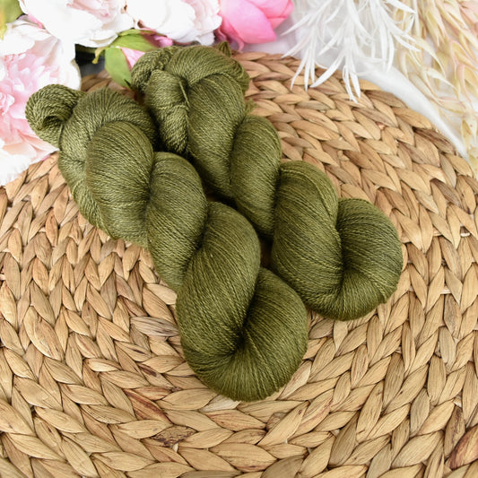 Lichen Leaves on Merino Silk Lace| Merino Silk Lace | Sally Ridgway | Shop Wool, Felt and Fibre Online