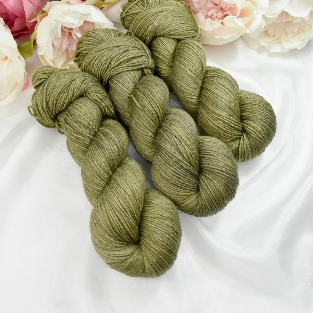 Light Olive 4 ply Supreme Sock Yarn Hand Dyed Off Shade-Sock Yarn-2-Sally Ridgway Designs in Felt &amp; Fibre
