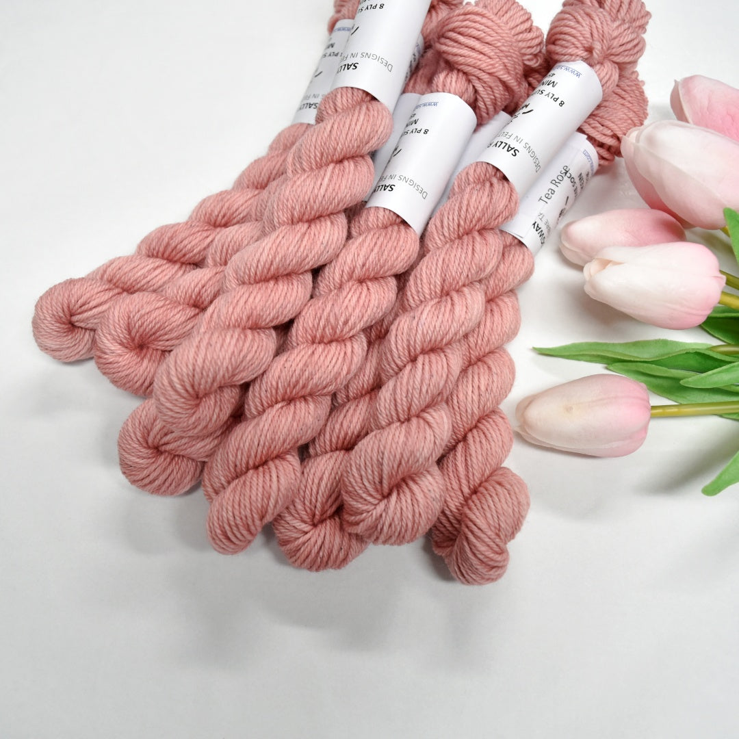 8 Ply Supreme Sock Mini Skein in Tea Rose| 8 Ply Mini Skeins | Sally Ridgway | Shop Wool, Felt and Fibre Online