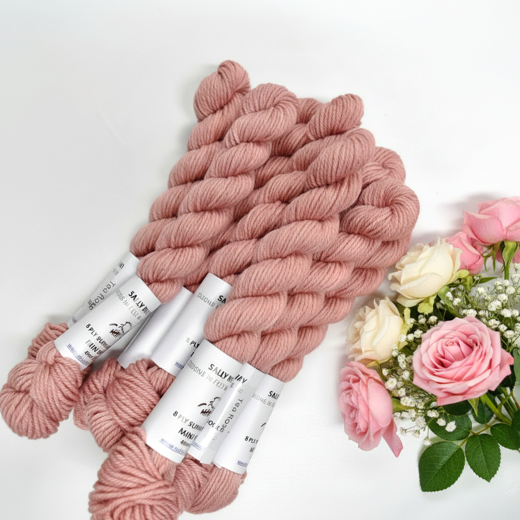8 Ply Supreme Sock Mini Skein in Tea Rose| 8 Ply Mini Skeins | Sally Ridgway | Shop Wool, Felt and Fibre Online