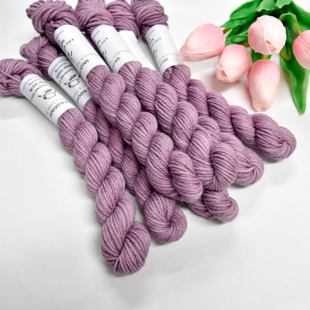 8 Ply Supreme Sock Mini Skein in Crested Iris| 8 Ply Mini Skeins | Sally Ridgway | Shop Wool, Felt and Fibre Online