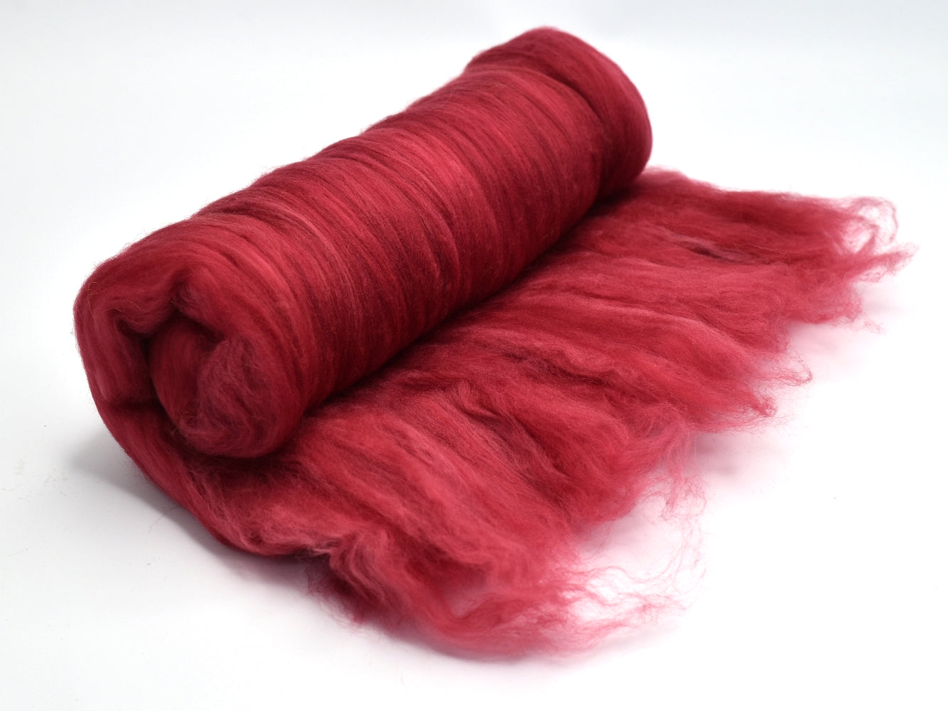 Tasmanian Merino Wool Carded Batts Hand Dyed Red| Merino Wool Batts | Sally Ridgway | Shop Wool, Felt and Fibre Online