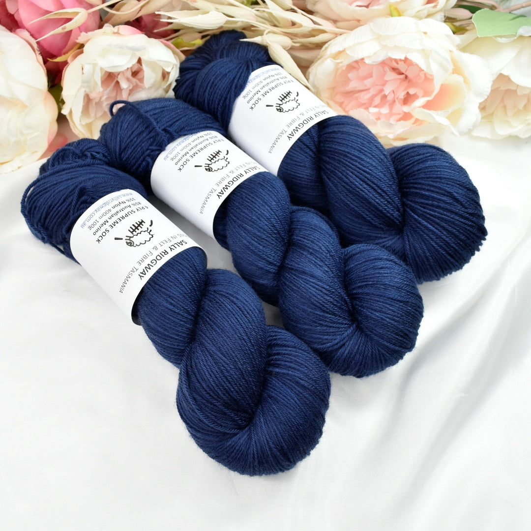 Midnight Hour 4 ply Supreme Sock Yarn Hand Dyed| Sock Yarn | Sally Ridgway | Shop Wool, Felt and Fibre Online