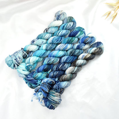 Mini Skein Set - All the Blues-4 Ply Mini Skein-1-Sally Ridgway Designs in Felt &amp; Fibre