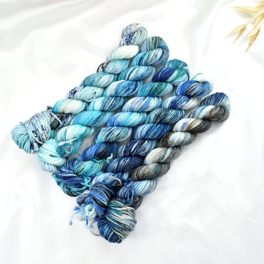 Mini Skein Set - All the Blues| 4 Ply Mini Skein | Sally Ridgway | Shop Wool, Felt and Fibre Online