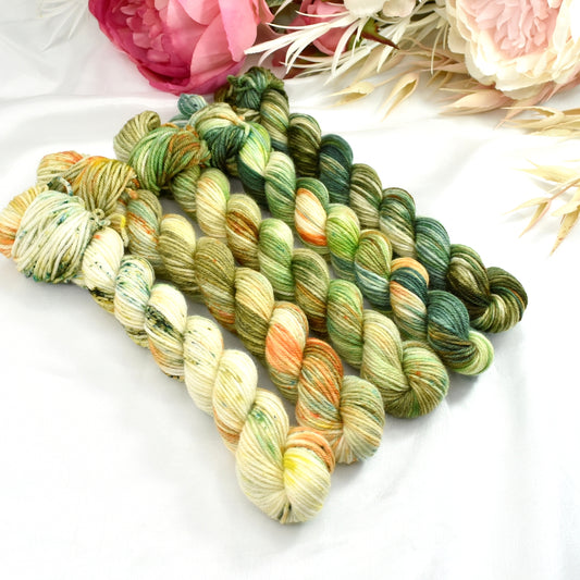Mini Skein Set - All the Greens| 4 Ply Mini Skein | Sally Ridgway | Shop Wool, Felt and Fibre Online