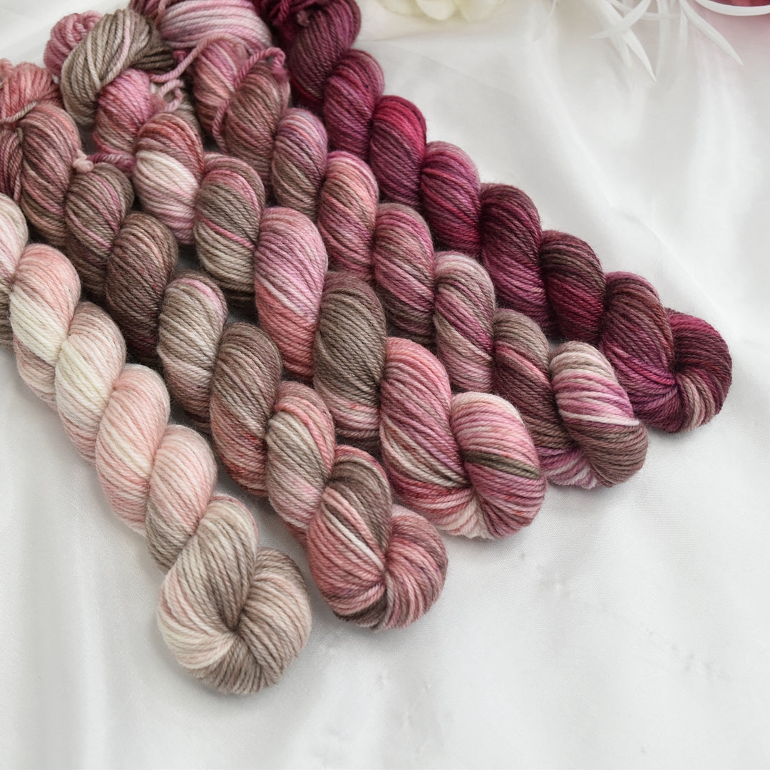Mini Skein Set - Possibly Pink| 4 Ply Mini Skein | Sally Ridgway | Shop Wool, Felt and Fibre Online
