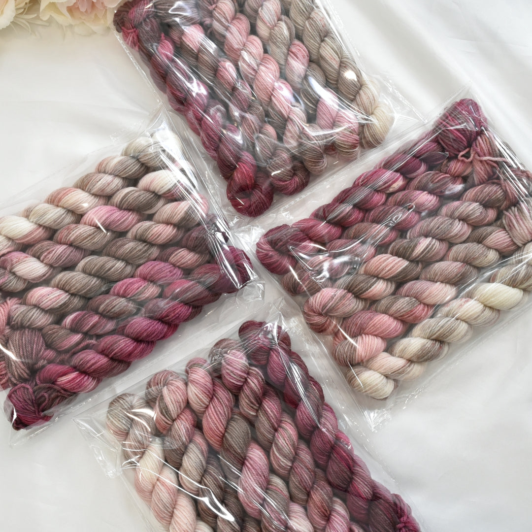 Mini Skein Set - Possibly Pink| 4 Ply Mini Skein | Sally Ridgway | Shop Wool, Felt and Fibre Online