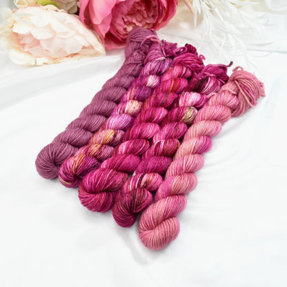 Mini Skein Set - Random Pinks| 4 Ply Mini Skein | Sally Ridgway | Shop Wool, Felt and Fibre Online