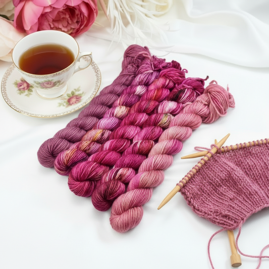 Mini Skein Set - Random Pinks| 4 Ply Mini Skein | Sally Ridgway | Shop Wool, Felt and Fibre Online