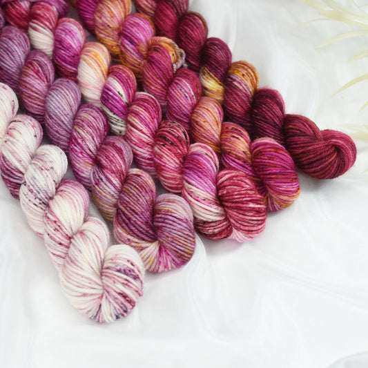 Mini Skein Set - Rhapsody in Pink| 4 Ply Mini Skein | Sally Ridgway | Shop Wool, Felt and Fibre Online