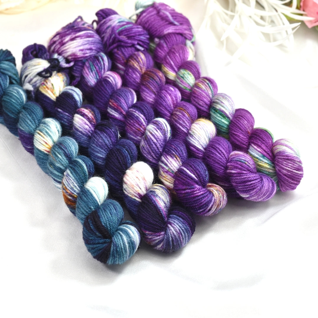 Mini Skein Set - Superstitious-4 Ply Mini Skein-2-Sally Ridgway Designs in Felt &amp; Fibre