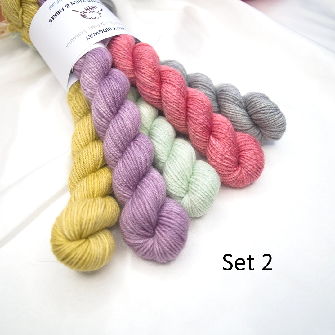 Mini Skein Sets| 4 Ply Mini Skein | Sally Ridgway | Shop Wool, Felt and Fibre Online