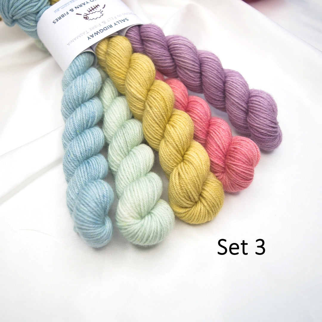 Mini Skein Sets| 4 Ply Mini Skein | Sally Ridgway | Shop Wool, Felt and Fibre Online