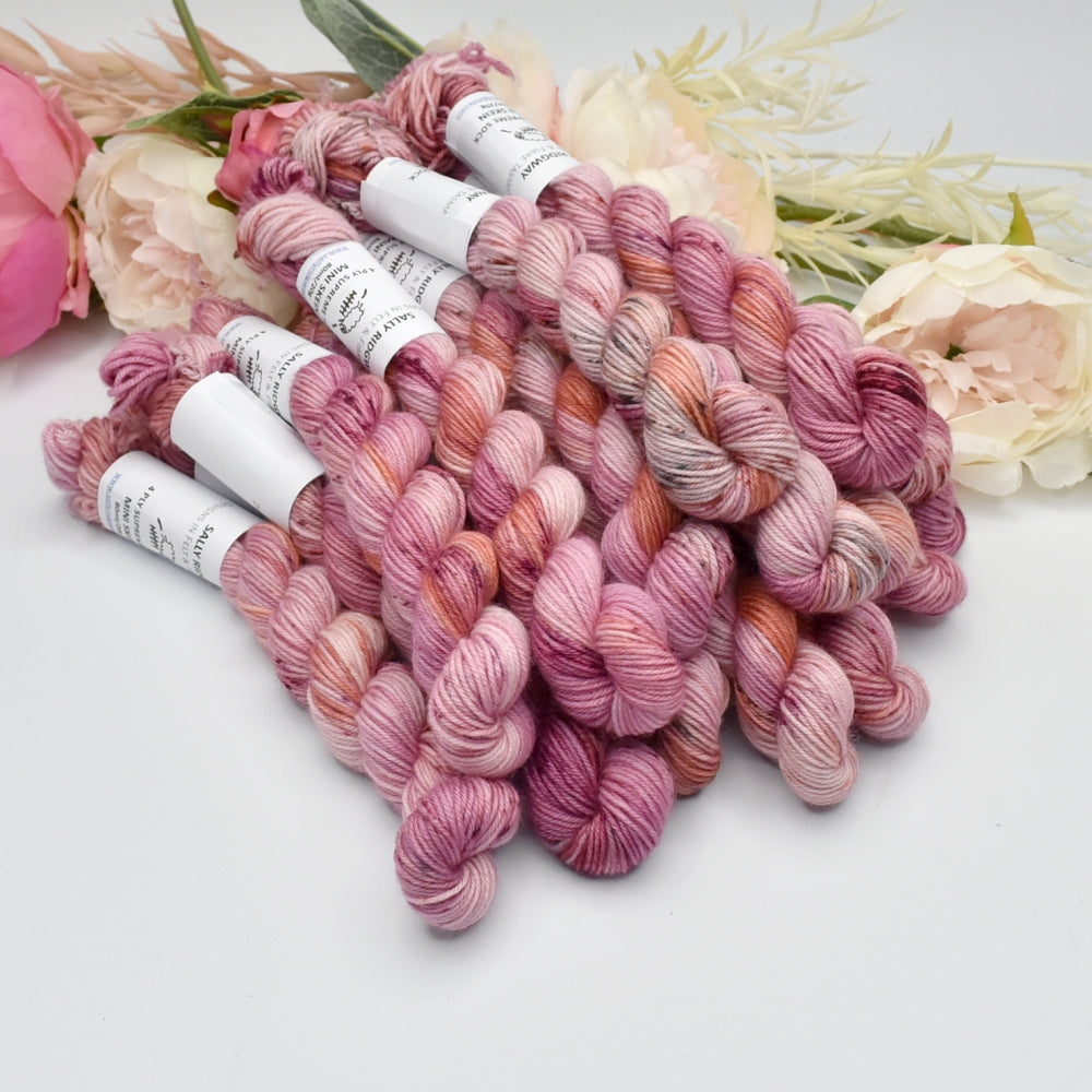 Mini Skeins 4 Ply Supreme Sock Yarn Coral Roses| Mini Skeins | Sally Ridgway | Shop Wool, Felt and Fibre Online