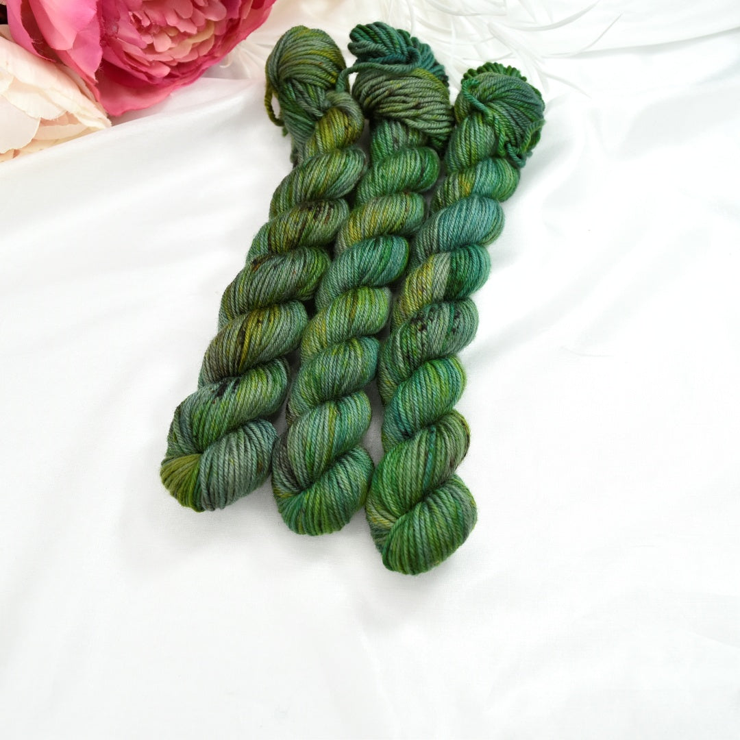 Mini Skeins 4 Ply Supreme Sock Yarn Green Garden-4 Ply Mini Skein-1-Sally Ridgway Designs in Felt &amp; Fibre