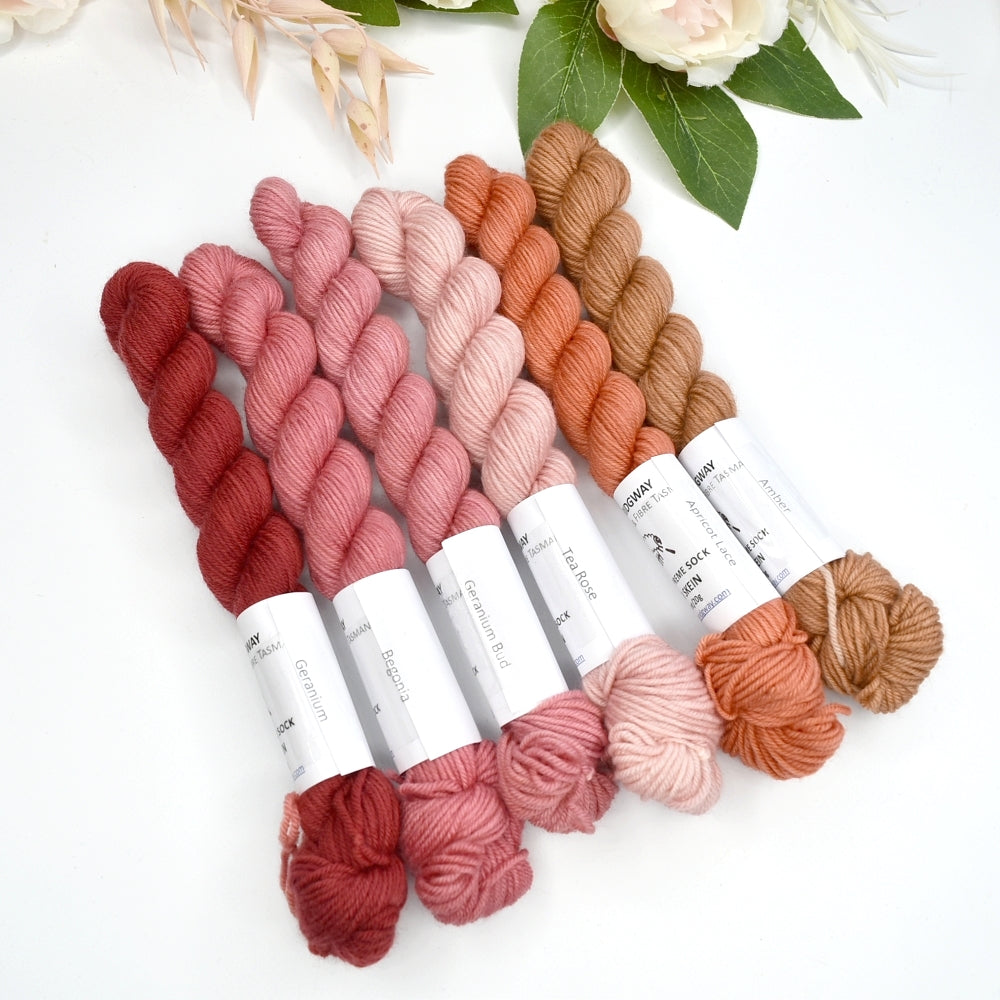 Mini Skeins 4 Ply Supreme Sock Yarn in Apricot Lace| 4 Ply Mini Skein | Sally Ridgway | Shop Wool, Felt and Fibre Online